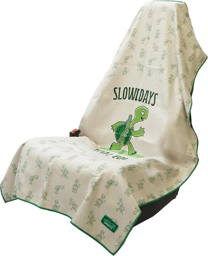 Sprints Athletic Running Towel, Full-Sized, Car Seat Cover - Moisture Wicking (Slow Days Still Count) - Image 1